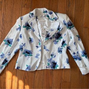 Vintage Casual “Petite” Corner Floral Blazer Woman’s Petite 6 Cottagecore NWT
